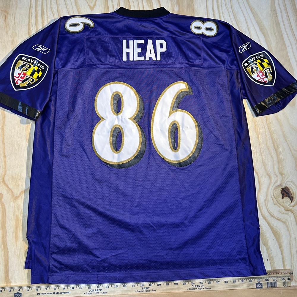 Reebok Baltimore Ravens Todd Heap 86 Jersey Mens 2XL Purple NFL Equipment